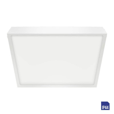 SANSE SQ Stropní, čtvercové svítidlo, těleso hliník, povrch bílá, difuzor plast opál, LED 18W, 1530lm, neutrální 4000K Ra80, 230V, do koupelny IP44, tř.1, rozměry 190x190x24mm