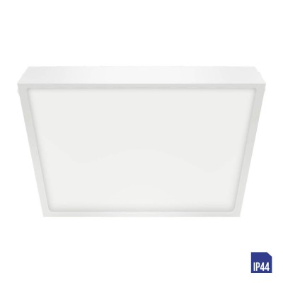 LENYS Stropní svítidlo, těleso hliník, povrch bílá, difuzor plast opál, LED 18W, 1530lm, neutrální 4000K Ra80, 230V, do koupelny IP44, tř.1, rozměry 190x190x24mm