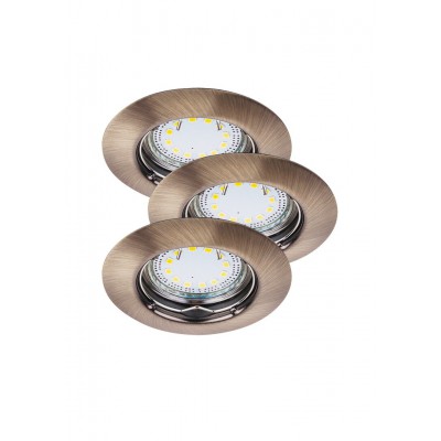 CALE 3x50W GU10 IP44/40 SADA 3ks - Podhledové bodové svítidlo, těleso kov, povrch bronz, pro žárovku 50W, GU10 ES50, 230V, do koupelny IP44/IP40, tř.2, rozměry d=82mm.