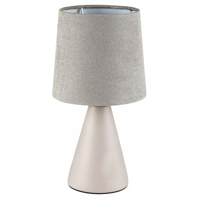 NALANI Stolní lampa, těleso keramika béžová, stínítko textil béžová, pro žárovku 1x40W, E14, 230V, IP20, tř.2, rozměry d=130mm, h=250mm.