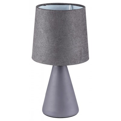 NALANI Stolní lampa, těleso keramika šedá, stínítko textil šedá, pro žárovku 1x40W, E14, 230V, IP20, tř.2, rozměry d=130mm, h=250mm.