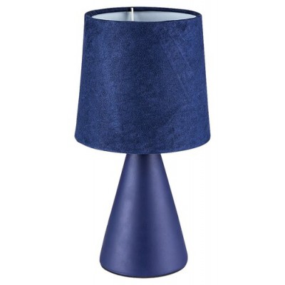 NALANI Stolní lampa, těleso keramika modrá, stínítko textil modrá, pro žárovku 1x40W, E14, 230V, IP20, tř.2, rozměry d=130mm, h=250mm.