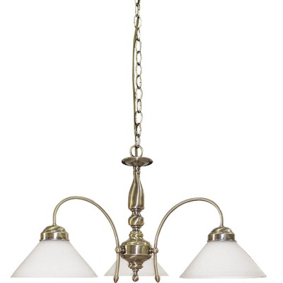 HELGO PENDANT 3x60W E27 Závěsné svítidlo, těleso kov, povrch bronz lesk, difuzor sklo opál, pro žárovku 3x60W, E27, 230V, IP20, tř.1. 3 ramena, rozměry d=700mm h=370mm, včetně závěsu h=1100mm, lze zkrátit