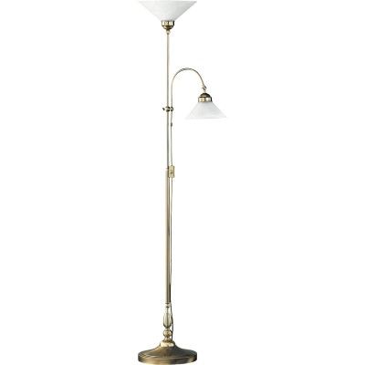 MARIAN Stojací lampa, nastavitelný směr svícení, těleso kov, povrch bronz lesk, difuzor sklo opál, pro žárovku 2x60W, E27, 230V, IP20, tř.1. 1 rameno, rozměry w=360mm h=1800mm