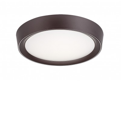 DRANCUN 24W, CCT, RGB Stropní svítidlo, základna kov, povrch hnědá, difuzor plast opál, LED 24W, přepín. Teplota CCT teplá 3000K, neutrální 4000K, denní 6000K, 2000lm, stmív, RGB, 230V, IP20, tř.1, d=410mm, h=100mm.