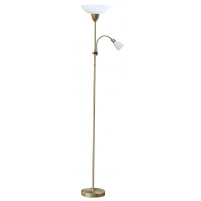 DIANA stojací lampa BRONZ Stojací lampa, dvě svítidla, rameno pro žárovku 1x40W, E14, těleso kov, povrch bronzová, difuzor sklo opál, pro žárovku 60W, E27, 230V, IP20, tř.1. rozměry d=285mm, h=1775mm, vypínač na kabel