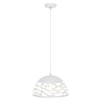 NORAN Závěsné svítidlo, základna kov, povrch bílá, stínítko kov, pro žárovku 1x60W, E27, 230V, IP20, rozměry d=400mm, vč.záv.kabelu l=1270mm, lze zkrátit
