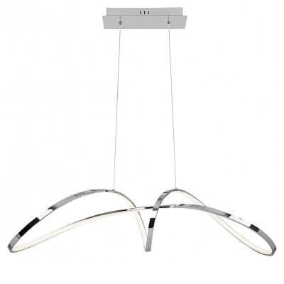 PILOSULA 38W Závěsné svítidlo, těleso kov, povrch chrom lesk, difuzor plast opál, LED 38W, neutrální 4000K, 2600lm, 230V, IP20, tř. 1, rozměry 865x290mm, vč závěs lanka l=1100mm, lze zkrátit.
