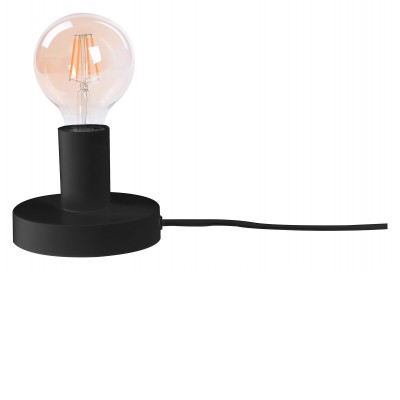 BOWIE Stolní lampa s objímkou, těleso kov, povrch černá, pro žárovku 1x60W, E27, 230V, IP20, tř.2, rozměry d=115mm, h=95mm.