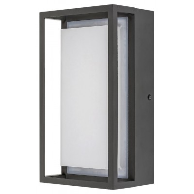 MENDOZA Nástěnné venkovní svítidlo, těleso hliník, povrch černá antracit, difuzor plast opál, LED 6,5W, teplá 3000K, 550lm, 230V, IP65, tř.1, rozměry 120x220x85mm.