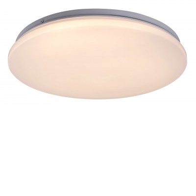 VENDEL Stropní svítidlo, těleso kov, povrch bílá, difuzor plast opál, LED 24W, teplá 3000K, 1850lm, 230V, IP20, tř.1, rozměry d=375mm, h=55mm.