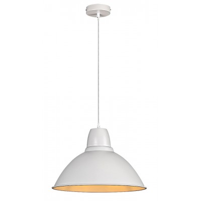BILOBA 1x60W, E27 Závěsné svítidlo, základna a stínítko kov, povrch bílá, pro žárovku 1x60W, E27, 230V, IP20, tř. 2, rozměry d=360mm. vč závěs kabelu l=1200mm, lze zkrátit.