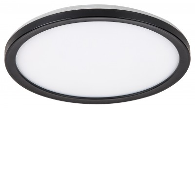 LEONU R 15W, TUYA, CCT, IP44 Stropní venkovní svítidlo, plast černá, difuzor plast opál, LED 15W, smart TUYA smart WiFi, dálk. ovl. nast teplota CCT teplá 2700K, denní 6500K, 1190lm, stmív., 230V, IP44,  rozměry d=280mm, h=30mm.