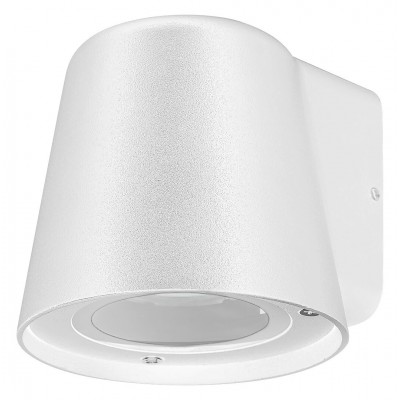 MEUMO 1x35W, GU10, IP54 Nástěnné venkovní svítidlo, těleso kov, povrch bílá mat, krycí sklo čiré, pro žárovku 1x35W, GU10, 230V, IP54, tř.1, rozměry d=100mm, h=90mm.