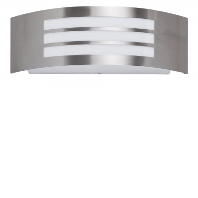 NIGELA 1x14W, E27, IP44 Nástěnné venkovní svítidlo, těleso kov, povrch chromt, difuzor plast opál, pro žárovku 1x14W, E27, 230V, IP44, tř.2, rozměry 318x100x90mm.