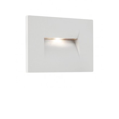 INNER Vestavné venkovní svítidlo do stěny, těleso hliník, povrch bílá mat, LED 1x3W, 106lm, teplá 3000K, 230V, IP65, tř.1, rozměry 107x75x65mm, svítí dolů