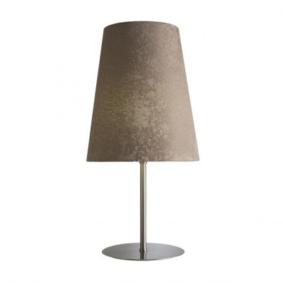 KONO STOLNÍ Stolní lampa základna kov, povrch nikl mat, stínítko textil, pro žárovku 1x23W, E27, 230V, tř.2, stínítko d=300mm, h=350mm, celková v=600mm