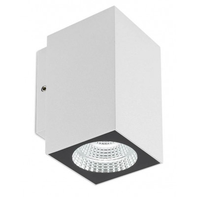 QUAD Nástěnné venkovní svítidlo, těleso kov, povrch bílá mat/tmavě šedá/hnědá, kryt sklo, LED 1x3W/360lm, 2x3W/660lm, teplá 3000K, Ra82, 230V, IP65, tř.1, rozměry dle typu, svítí dolů/ nahoru, dolů.