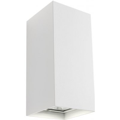 HUB Nástěnné venkovní svítidlo, těleso hliník, povrch bílá, kryt sklo, LED 2x10W, 2000/1208lm, teplá 3000K, Ra80, 230V, IP54, rozměry 200x104x100mm, svítí nahoru/dolů