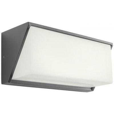 SPECTRA, LED 17W, IP54 Nástěnné venkovní svítidlo, těleso hliník, povrch šedočerná, difuzor plast opál, LED 17W, 1513/870lm, teplá 3000K, Ra80, 230V, IP54, rozměry 250x110x95mm