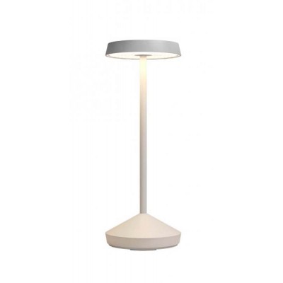 SOPHIE Venkovní stolní lampa, těleso hliník, bílá/tm. šedá/rezivá/zelená mat/modrá mat/červená mat/černá mat, dif plast opál, LED 2,2W, nastav. teplota CCT teplá 2700K-3000K, 161lm dotyk. stmív, 3,7V, IP65, tř.3, d=110mm, h=295mm.