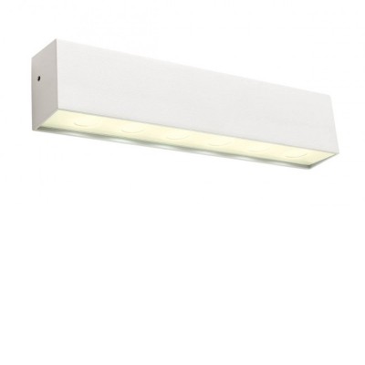 AMAURO 12W IP54 Nástěnné venkovní svítidlo, těleso hliník, povrch bílá mat, difuzor sklo opál, LED 12W, neutrální 4000K, 674lm, 230V, IP54, tř.1, rozměry 235x50x35mm, svítí dolů.