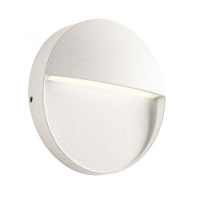 LIGNICO R 6W, IP54 Nástěnné venkovní svítidlo, těleso hliník, povrch bílá mat, krycí plast čirý, LED 6W, teplá 3000K, 275lm, Ra80, 230V, IP54, tř.1, rozměry d=160mm, h=22mm, svítí dolů.