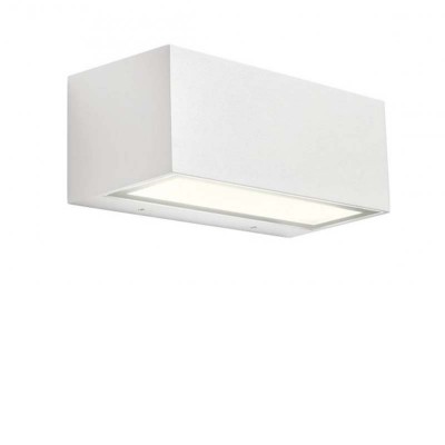 LIMAS Nástěnné venkovní svítidlo, těleso hliník, povrch bílá, difuzor sklo opál, LED 26W, teplá 3000K, 1678lm, 230V, IP65, tř.1, rozměry 220x90x105mm, svítí nahoru/dolů.