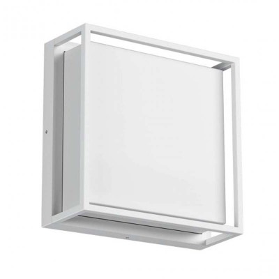 BETAREA LED 24W, IP54 Nástěnné venkovní svítidlo, těleso hliník, povrch bílá mat, difuzor plast opál, LED 24W, teplá 3000K, 1725lm, 230V, IP54, tř.1, rozměry 250x250x100mm.