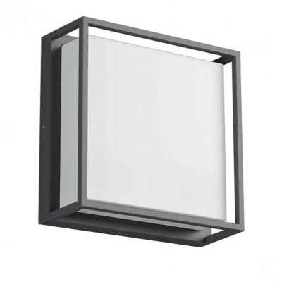 BETAREA LED 24W, IP54 Nástěnné venkovní svítidlo, těleso hliník, povrch tmavě šedá, difuzor plast opál, LED 24W, teplá 3000K, 1725lm, 230V, IP54, tř.1, rozměry 250x250x100mm.