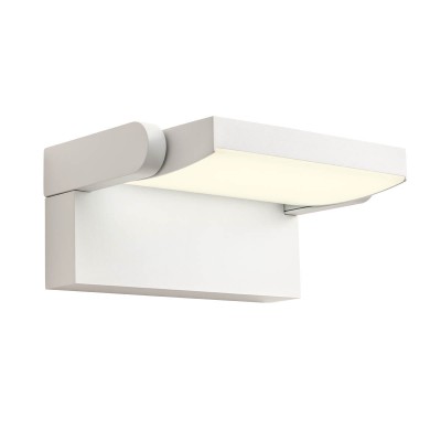 HEBE WL 20W Nástěnné venkovní svítidlo, nast. směr svícení, těleso hliník, povrch bílá mat, dif plast opál, LED 20W, 1800lm, teplá 3000K, Ra90, 230V, IP54, tř.1, rozměry 212x167x100mm.