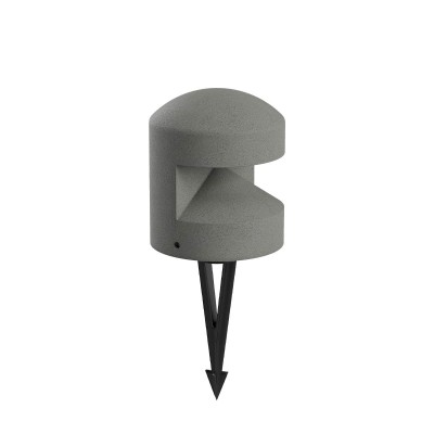 OXYTO 8W 180° 24V Sloupkové svítidlo, těleso beton, barva tm. šedá, dif sklo opál, LED 8W, 156lm, teplá 3000K, vyzař. úhel 180°, Ra90, 24V, IP65, tř.3, rozměry d=160mm, h=185mm, vč. bodce do záhonu.