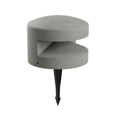 OXYTO 15W 180° 24V Sloupkové svítidlo, těleso beton, barva tm. šedá, dif sklo opál, LED 15W, 396lm, teplá 2700K, vyzař. úhel 180°, Ra90, 24V, IP65, tř.3, rozměry d=250mm, h=185mm, vč. bodce do záhonu.