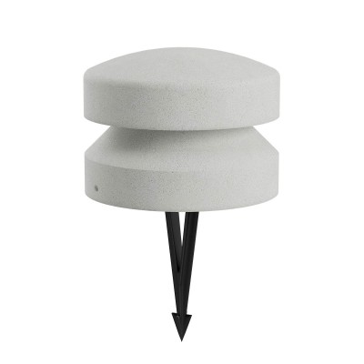 OXYTO 15W 360° 24V Sloupkové svítidlo, těleso beton, barva slonová kost, dif sklo opál, LED 15W, 512lm, teplá 2700K, vyzař. úhel 360°, Ra90, 24V, IP65, tř.3, rozměry d=250mm, h=185mm, vč. bodce do záhonu.