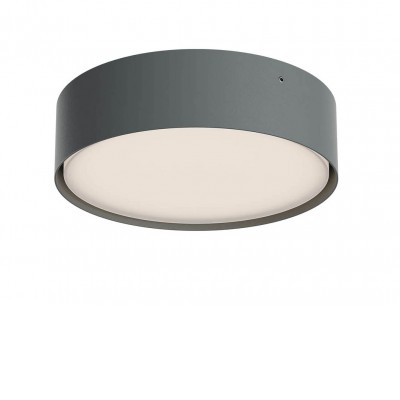 DULO PL R 21W CCT Stropní venkovní svítidlo, těleso hliník, povrch tm. šedá, dif plast opál, LED 21W, 1798lm-1890lm, přepín CCT teplá 2700K-3000K, vyzař úhel 114°, Ra80, 230V, IP65, tř.1, rozměry d=220mm, h=60mm.