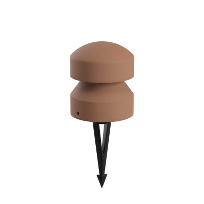 OXYTO 8W 360° 230V Sloupkové svítidlo, těleso beton, barva hliněná, dif sklo opál, LED 8W, 351lm, teplá 3000K, vyzař. úhel 360°, Ra90, 230V, IP65, tř.1, rozměry d=160mm, h=185mm, vč. bodce do záhonu.