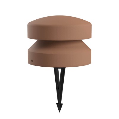 OXYTO 15W 360° 230V Sloupkové svítidlo, těleso beton, barva hliněná, dif sklo opál, LED 15W, 606lm, teplá 3000K, vyzař. úhel 360°, Ra90, 230V, IP65, tř.1, rozměry d=250mm, h=185mm, vč. bodce do záhonu.
