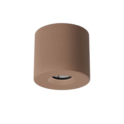 ANPO PL 9W IP65 Stropní bodové venkovní svítidlo, těleso beton, povrch hliněná, krycí sklo čiré, LED 9W, 610lm, teplá 3000K, vyzař. úhel 38°, Ra80, 230V, IP65, tř.1, rozměry d=120mm, h=106mm.
