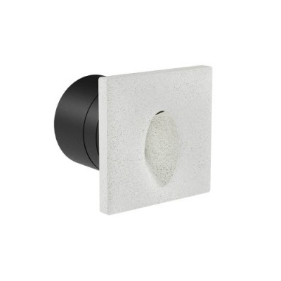 HOKU WL III 2,5W IP65 Vestavné venkovní svítidlo do stěny, těleso beton, povrch slonová kost, LED 2,5W, 74lm, teplá 3000K, vyzař. úhel 40°, Ra90, 230V, IP65, rozměry 100x100x90mm, svítí dolů.