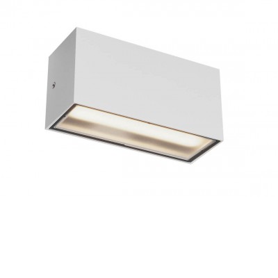 GRISEA WL 20W CCT IP65 Nástěnné venkovní svítidlo, těleso hliník, povrch bílá mat, dif sklo opál, LED 20W, 1528lm-1608lm, přepín CCT teplá 2700K-3000K, vyzař úhel 100°, Ra80, 230V, IP65, tř.1, 300x84x110mm, svítí dolů.