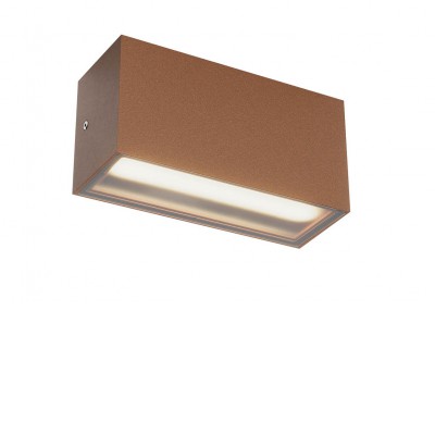 GRISEA WL 20W CCT IP65 Nástěnné venkovní svítidlo, těleso hliník, povrch hnědá, dif sklo opál, LED 20W, 1528lm-1608lm, přepín CCT teplá 2700K-3000K, vyzař úhel 100°, Ra80, 230V, IP65, tř.1, 300x84x110mm, svítí dolů.