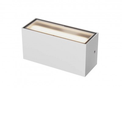 GRISEA WL 24W CCT IP65 Nástěnné venkovní svítidlo, těleso hliník, povrch bílá mat, dif sklo opál, LED 24W, 1590lm-1678lm, přepín CCT teplá 2700K-3000K, vyz. úhel 100°, Ra80, 230V, IP65, tř.1, 220x90x105mm, svítí nahoru/dolů
