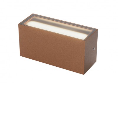 GRISEA WL 40W CCT IP65 DALI Nástěnné venkovní svítidlo, hliník, hnědá, dif sklo opál, LED 40W, 2765lm-1940lm, přepín CCT teplá 2700K-3000K, stmív. DALI, vyz úhel 100°, Ra80, 230V, IP65, tř.1, 300x84x110mm, svítí nahoru/dolů