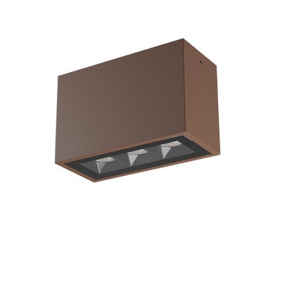 ROSI PL 9W IP65 Stropní přisazené venkovní svítidlo, těleso hliník, povrch hnědá, krycí sklo čiré, LED 9W, 581lm, teplá 2700K, vyzař. úhel 38°, Ra80, 230V, IP65, tř.1, rozměry 148x95x68mm.