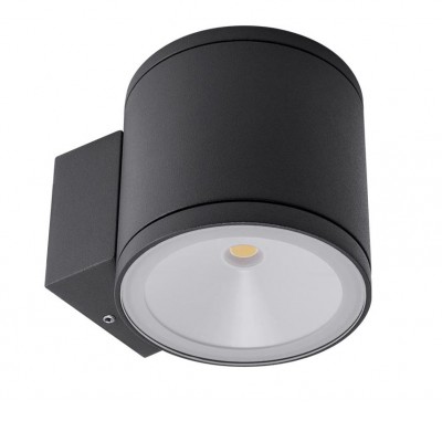 ETA Nástěnné venkovní svítidlo, těleso kov, povrch tmavě šedá/hnědá, difuzor sklo, LED 1x6W/2x6W, teplá 3000K/neutrální 4000K, Ra82, 230V, IP54, tř.1, rozměry d=90mm, h=90mm, svítí dolů, nahoru/dolů.