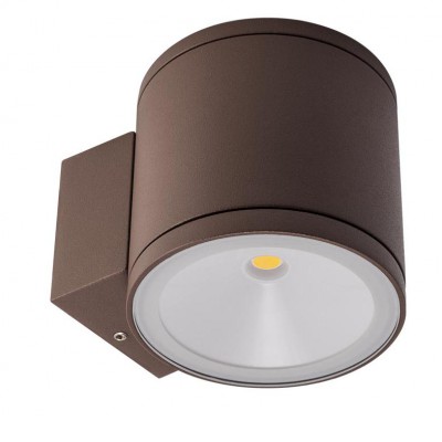 KALUNBORG WD, 1x6W, IP54 Nástěnné venkovní svítidlo, těleso kov, povrch hnědá, difuzor sklo, LED 1x6W, 706lm, neutrální 4000K, Ra82, 230V, IP54, tř.1, rozměry d=90mm, h=90mm, svítí dolů.