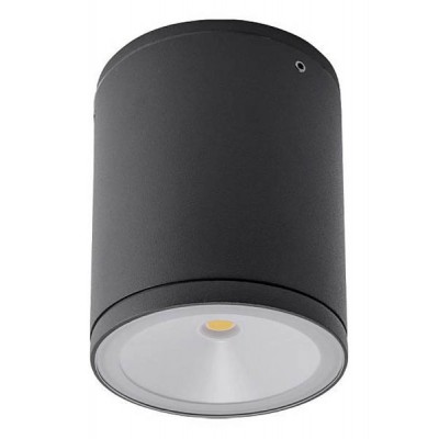 KALUNDBORG C, 6W, IP54 Stropní přisazené venkovní svítidlo, těleso kov, povrch tmavě šedá, kryt sklo, LED 6W, 660lm, teplá 3000K, Ra82, 230V, IP54, tř.1, rozměry d=90mm, h=121mm.