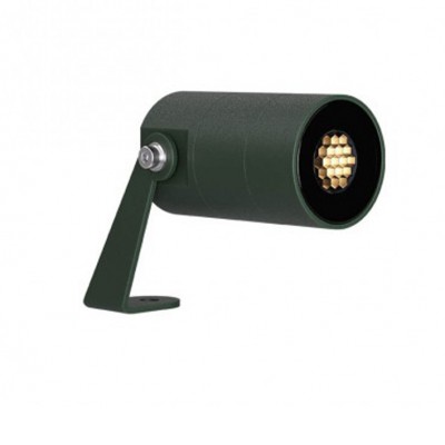 XROCK PROJECTOR Bodové svítidlo, nastavitelný směr svícení, těleso hliník, povrch tmavě zelená, krycí sklo, LED 3W, teplá 2700K, 251lm, stmív, vyzař úhel 38°, Ra80, 24V, IP65, tř.1, rozměry d=40mm, h=63mm.