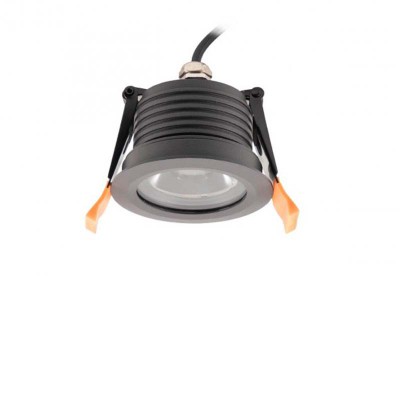 XSAL Stropní, vestavné, bodové, svítidlo, těleso hliník, povrch tmavě šedá, LED 12W, teplá 3000K. 1140lm, 230V, IP65, d=85mm, h=87mm.