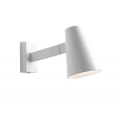 TOM 1x28W E14 nástěnné VÝPRODEJ Nástěnná lampa, těleso kov, povrch bílá mat, stínítko kov, povrch bílá mat, pro žárovku 1x28W E14, 230V, IP20, tř.1,  rozměry 150x260x100 mm, stínítko 150x100mm